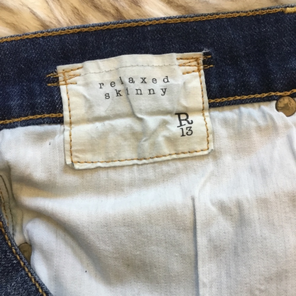 R13 Relaxed Skinny Boyfriend Jeans - Picture 15 of 16